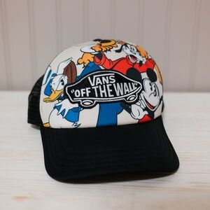 Vans Off The Wall Snapback Trucker Hat Cap Mickey Mouse Donald Duck Goofy Hat